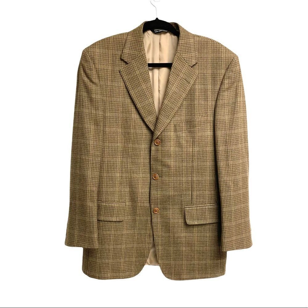 SAMUELSHON Wool Blazer Brown Tan 39R